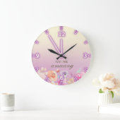 Schattige kleurrijke Waterverf Flowers Grote Klok (Huis)