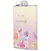 Schattige kleurrijke Waterverf Flowers Heupfles (Links)