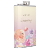 Schattige kleurrijke Waterverf Flowers Heupfles (Rechts)