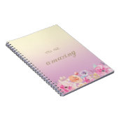 Schattige kleurrijke Waterverf Flowers Notitieboek (Rechterzijde)