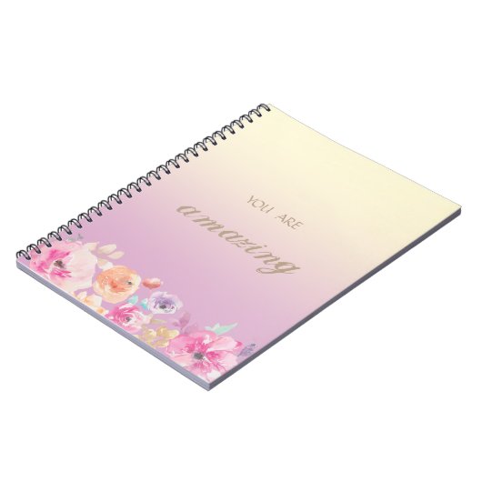 Schattige kleurrijke Waterverf Flowers Notitieboek (Linkerzijde)