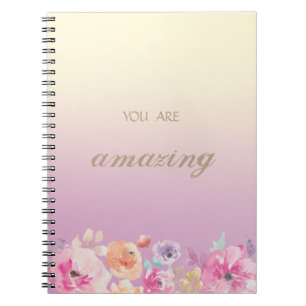 Schattige kleurrijke Waterverf Flowers Notitieboek