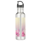 Schattige kleurrijke Waterverf Flowers Waterfles (Achterkant)