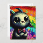 Schattige kleurrijke Waterverf Grumpy Goat Briefkaart (Voorkant / Achterkant)