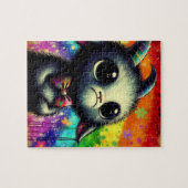 Schattige kleurrijke Waterverf Grumpy Goat Legpuzzel (Horizontaal)