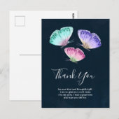 Schattige Kleurrijke Waterverf Vlinders Dank Je Briefkaart (Voorkant / Achterkant)