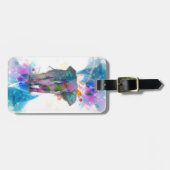 schattige kleurrijke waterverven spatten olifant bagagelabel (Voorkant horizontaal)