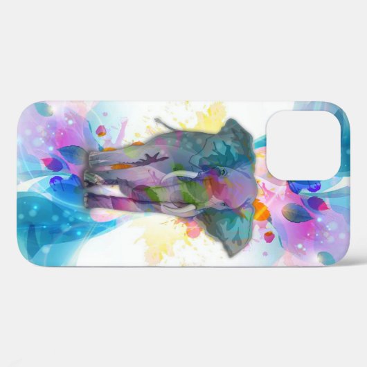 schattige kleurrijke waterverven spatten olifant Case-Mate iPhone case (Achterkant (horizontaal))