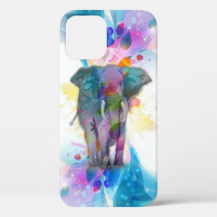 schattige kleurrijke waterverven spatten olifant Case-Mate iPhone case