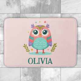 Schattige Kleurrijke Whimsical Baby Uil Badmat