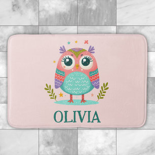 Schattige Kleurrijke Whimsical Baby Uil Badmat