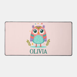 Schattige Kleurrijke Whimsical Baby Uil Bureaumat