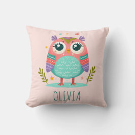 Schattige Kleurrijke Whimsical Baby Uil Kussen