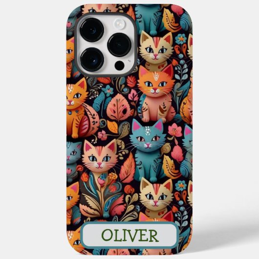 Schattige Kleurrijke Whimsical Kittens Case-Mate iPhone Case (Achterkant)