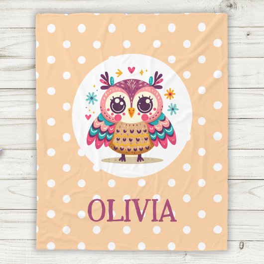 Schattige Kleurrijke Whimsical Uil Fleece Deken