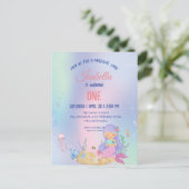 Schattige Kleurrijke zeemeermin Rainbow Verjaardag Briefkaart (Staand voorkant)