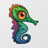 Schattige Kleurrijke Zeepaard Raamsticker (Vel)