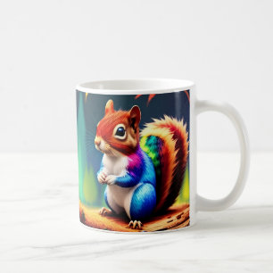 Schattige Kleurrijke Zittende Eekhoorn Koffiemok
