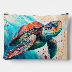 Schattige kleurrijke zwemmende zeeschildpad etui