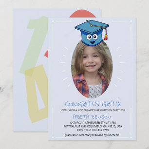 Schattige kleuterklas foto diploma uitreiking fees kaart