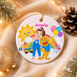 Schattige kleuterleidster peuter verjaardagsfeestj keramisch ornament