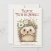 Schattige kleuters klas valentijnsdag zoete egel feestdagenkaart (Voorkant)