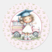 Schattige kleuterschool afstudeer sticker (Voorkant)