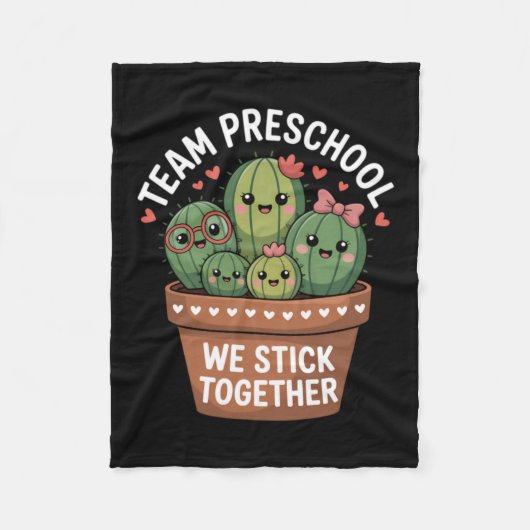 Schattige kleuterschool Terug naar school Cactus L Fleece Deken (Voorkant)