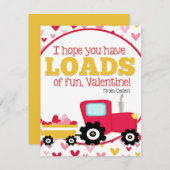 Schattige kleuterschool valentijnsdag tractor feestdagenkaart (Voorkant / Achterkant)