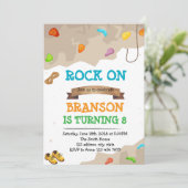 Schattige klimmen verjaardagsfeestje uitnodiging (Staand voorkant)