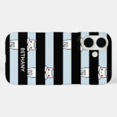Schattige klimmende katten op zwarte en blauwe str Case-Mate iPhone case (Achterkant (horizontaal))