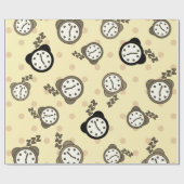 Schattige klokken beige partij cadeaupapier (Vlak)