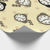 Schattige klokken beige partij cadeaupapier (Hoek)