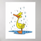 schattige kloofeend in de regen poster (Voorkant)