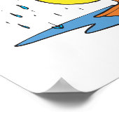 schattige kloofeend in de regen poster (Hoek)