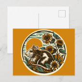 Schattige knaagdier Rat huisdier roggen design Briefkaart (Voorkant / Achterkant)