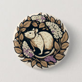 Schattige knaagdier Rat huisdier roggen design Ronde Button 5,7 Cm (Voorkant)