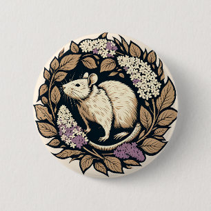 Schattige knaagdier Rat huisdier roggen design Ronde Button 5,7 Cm