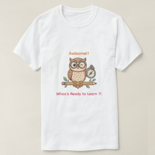 Schattige knipogende uil 'Terug naar school' Toon  T-shirt