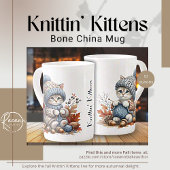 Schattige Knittin 'Kittens Bone China Mok
