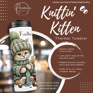 Schattige Knittin' Kittens Thermische Tumbler Thermosbeker
