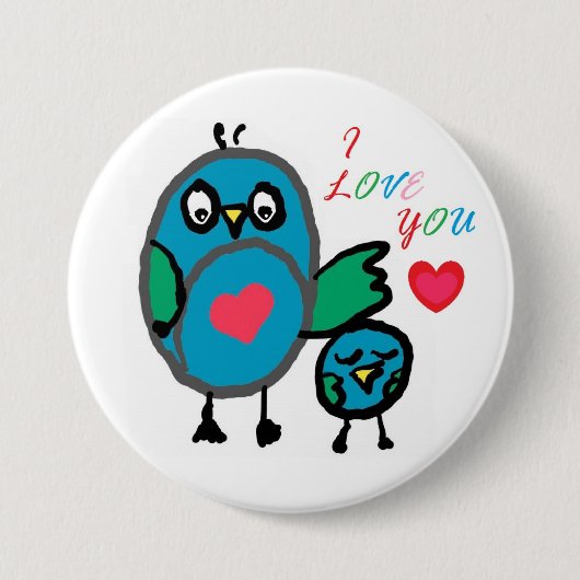 schattige knoppenbadge ronde button 7,6 cm (Voorkant)