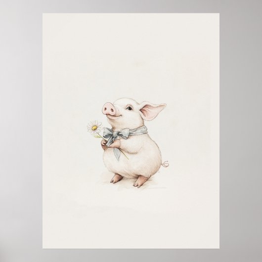  Schattige Knorretje met een Bloemenkwekerij Kunst Poster (Voorkant)