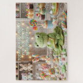 Schattige knuffel kikker met Key Lime Pie Legpuzzel (Verticaal)