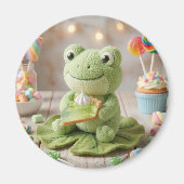 Schattige knuffel kikker met Key Lime Pie Magneet (Voorkant)