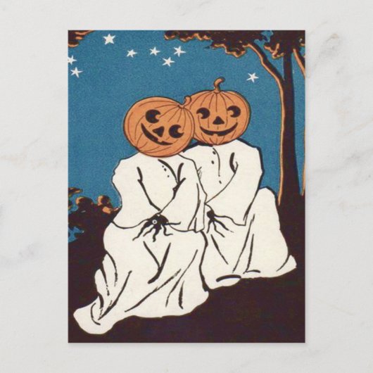 Schattige Knuffel Pompoen Jack O' Lantern Geest Briefkaart (Voorkant)