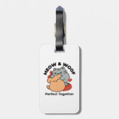 Schattige knuffel voor katten en honden - Meow & W Bagagelabel (Achterkant verticaal)