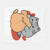 Schattige knuffel voor katten en honden - Meow & W Fleece Deken (Voorkant (Horizontaal))