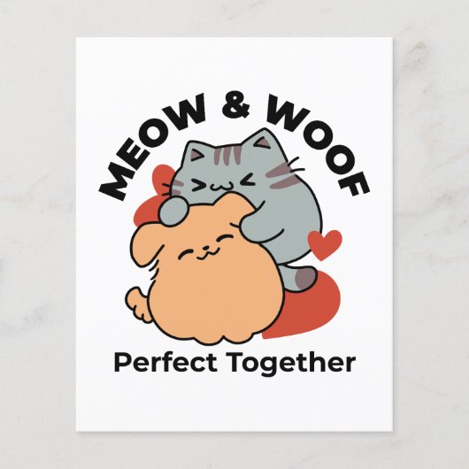 Schattige knuffel voor katten en honden - Meow & W Flyer (Voorkant)