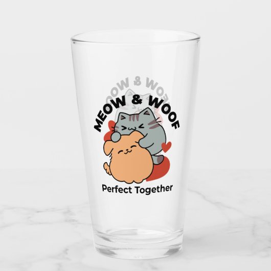 Schattige knuffel voor katten en honden - Meow & W Glas (Voorkant)
